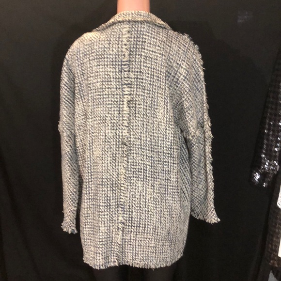 NIC + ZOE Tweed Open Front Raw Hem Blazer Jacket - Picture 4 of 6